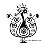 Stylized Abstract Peacock Coloring Pages 3