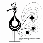 Stylized Abstract Peacock Coloring Pages 4