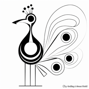 Stylized Abstract Peacock Coloring Pages 4