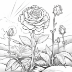 Sunlit Rose Garden Coloring Sheets 1