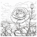 Sunlit Rose Garden Coloring Sheets 4