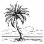 Sunset behind Palm Tree Coloring Pages 4