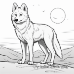 Sunset Scene with Arctic Wolf Coloring Pages 3