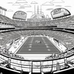 Páginas para colorear de la acción en el campo de la Super Bowl 1