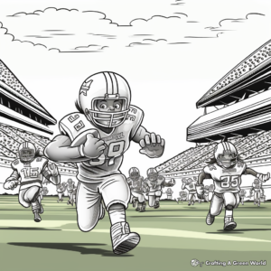 Super Bowl Field Action Coloring Pages 3