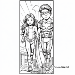 Superheroes and Comic Strip Bookmark Coloring Pages 2