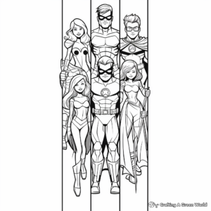 Superheroes and Comic Strip Bookmark Coloring Pages 3