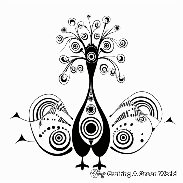 Abstract Peacock Coloring Pages - Free &amp; Printable!