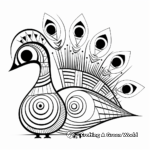 Surrealistic Abstract Peacock Coloring Pages 3