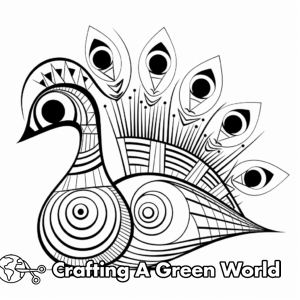 Abstract Peacock Coloring Pages - Free &amp; Printable!