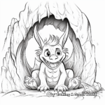 Terrifying Dragon in its Cave Coloring Pages 2