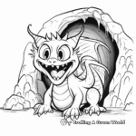 Terrifying Dragon in its Cave Coloring Pages 3