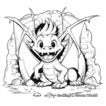 Terrifying Dragon in its Cave Coloring Pages 4