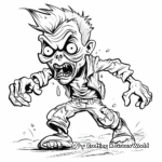 Terrifying Walking Zombie Coloring Pages 1