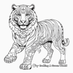 Thai Tiger: Traditional Asian Art-Style Tiger Coloring Pages 1