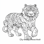 Thai Tiger: Traditional Asian Art-Style Tiger Coloring Pages 3