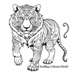 Thai Tiger: Traditional Asian Art-Style Tiger Coloring Pages 4