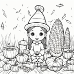 Thanksgiving Corn Coloring Pages 1