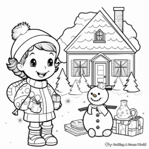 Thematic Christmas Decorations Clip Art Coloring Pages 4