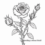 Thorny Rose Stem Coloring Pages 1