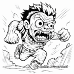Thrilling Zombie Chase Coloring Pages 1