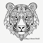 Tiger Face with Tribal Art Coloring Pages 1