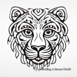 Tiger Face with Tribal Art Coloring Pages 2