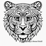 Tiger Face with Tribal Art Coloring Pages 3