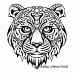 Tiger Face with Tribal Art Coloring Pages 4