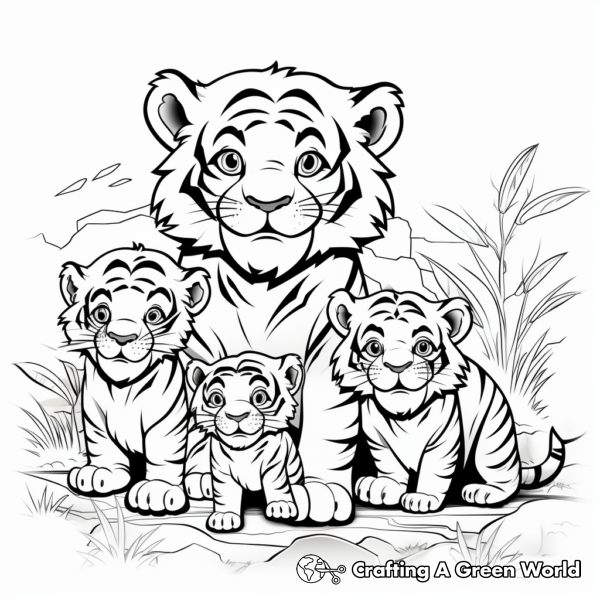 Tiger Family Coloring Pages - Free & Printable!