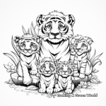 Tiger Family on a Trek: Adventure-Themed Coloring Pages 2