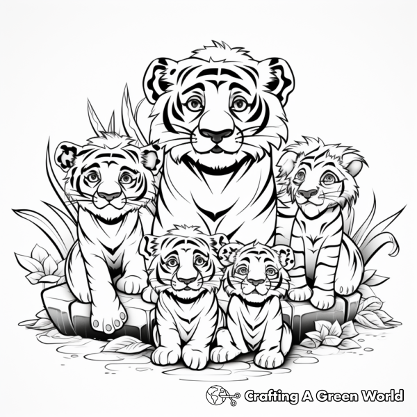 Tiger Family Coloring Pages - Free & Printable!