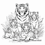 Tiger Family on a Trek: Adventure-Themed Coloring Pages 3
