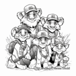 Tiger Family on a Trek: Adventure-Themed Coloring Pages 4