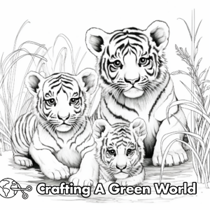 Tiger Family Coloring Pages - Free & Printable!