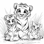 Tiger Parents and Cubs: Family Bonding Coloring Pages 2