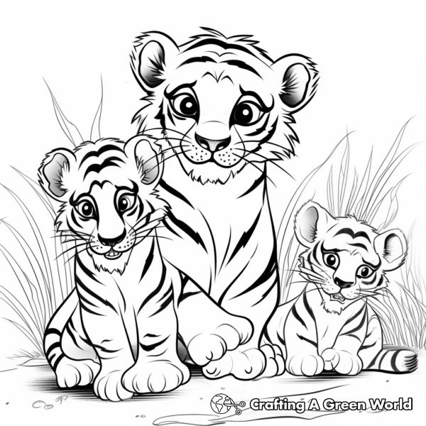 Tiger Family Coloring Pages - Free & Printable!