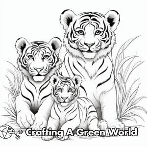 Tiger Family Coloring Pages - Free & Printable!