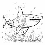 Tiger Shark and Marine Life Coloring Pages 1