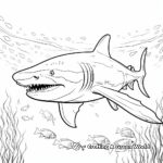 Tiger Shark and Marine Life Coloring Pages 3