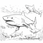 Tiger Shark Family Coloring Pages: Male, Female, and Pups 3
