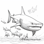 Tiger Shark Family Coloring Pages: Male, Female, and Pups 4
