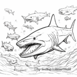 Tiger Shark Feeding Frenzy Coloring Pages 1