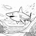 Tiger Shark in the Ocean: Sea-Scene Coloring Pages 2