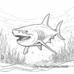 Tiger Shark in the Ocean: Sea-Scene Coloring Pages 4