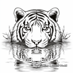 Tiger’s Reflection in Water Coloring Pages 2