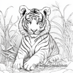 Tigers in Seasons: A Set of Four Different Seasonal Tiger Scenes Coloring Pages 1