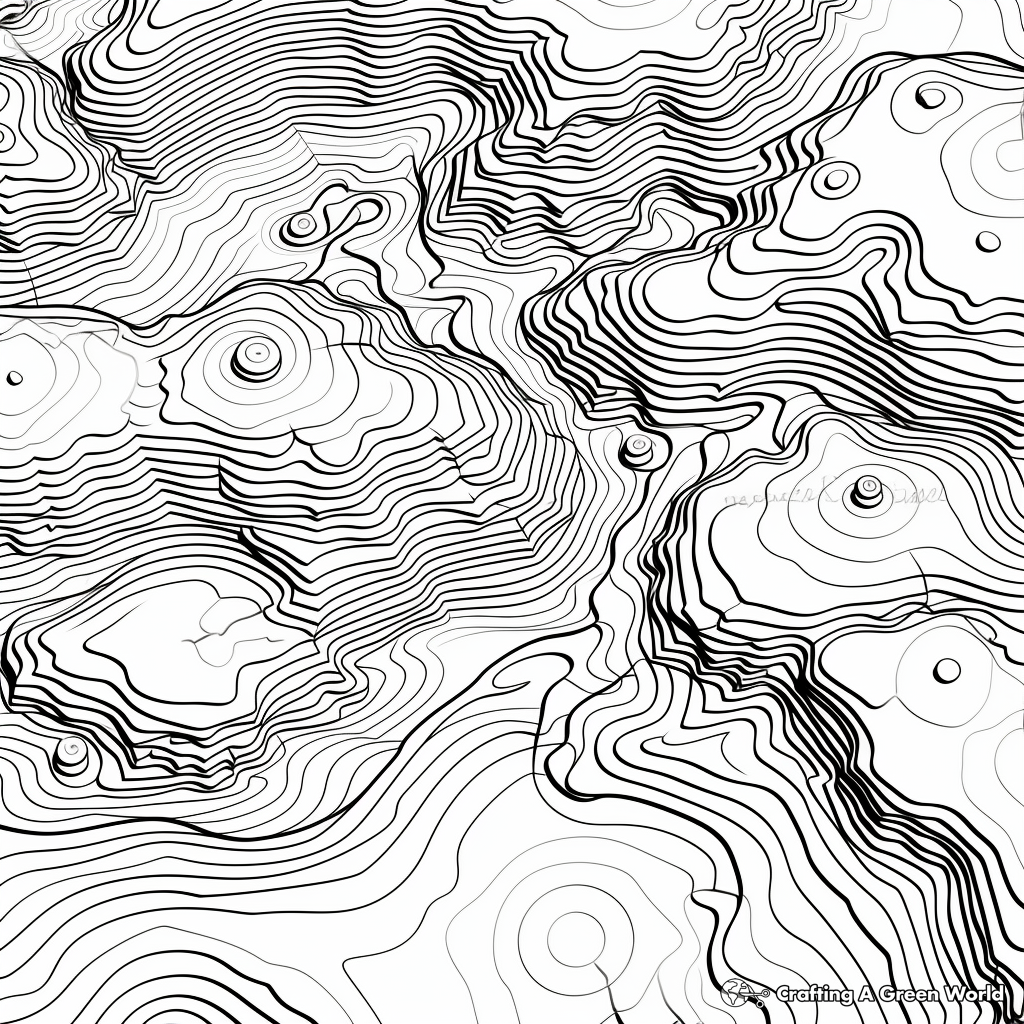 Topographic Map Coloring Pages for Geography Lovers 1