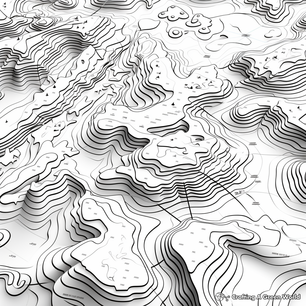 Topographic Map Coloring Pages for Geography Lovers 3
