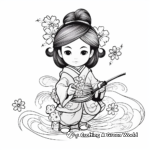 Traditional Japanese Samurai Coloring Pages 4